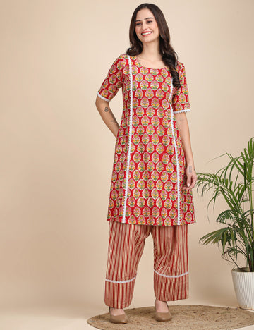 Gulnaar kurta with striped farshi salwar