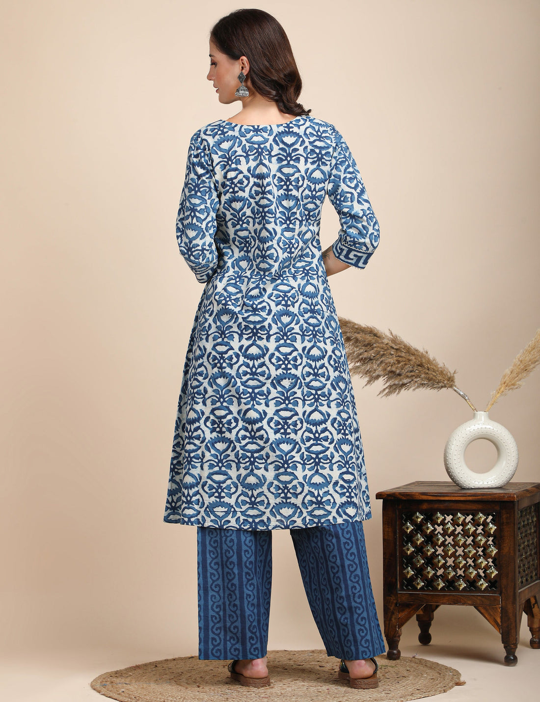 Indigo Gota Patti kurta set with dupatta