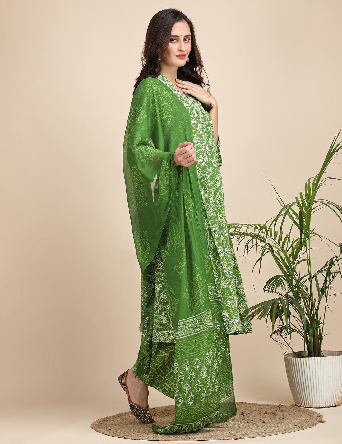 Wild green kurta set with dupatta