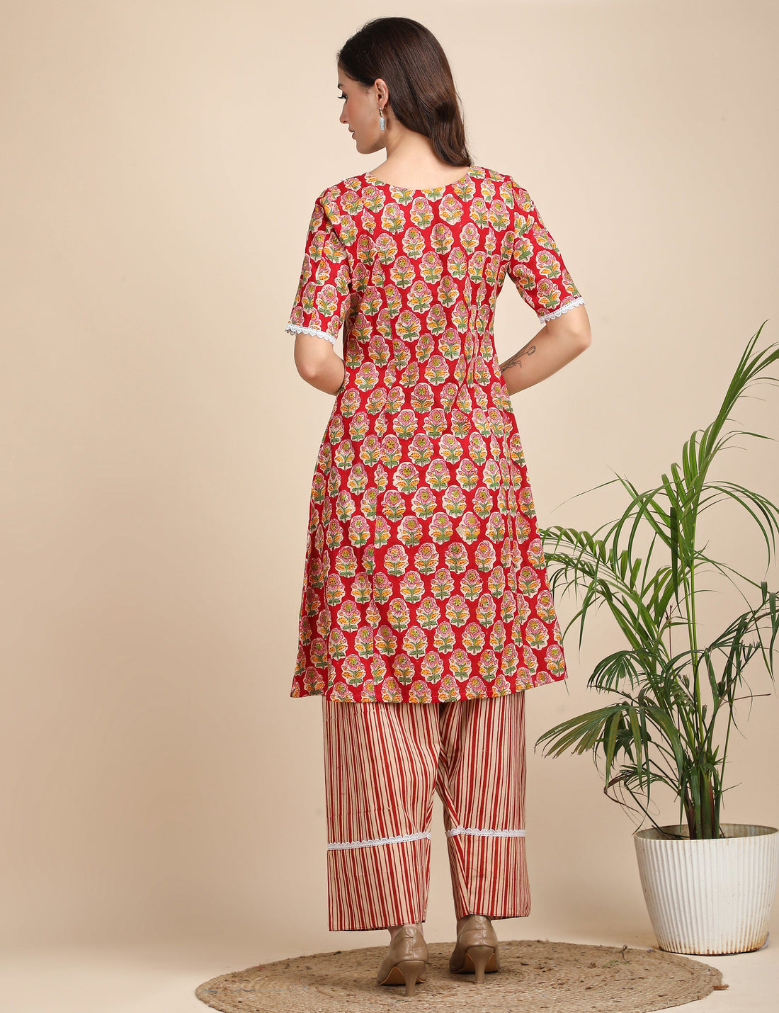 Gulnaar kurta with striped farshi salwar