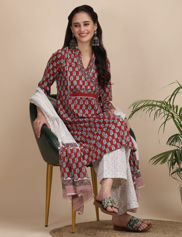 Anar Rang gota patti kurta set with dupatta