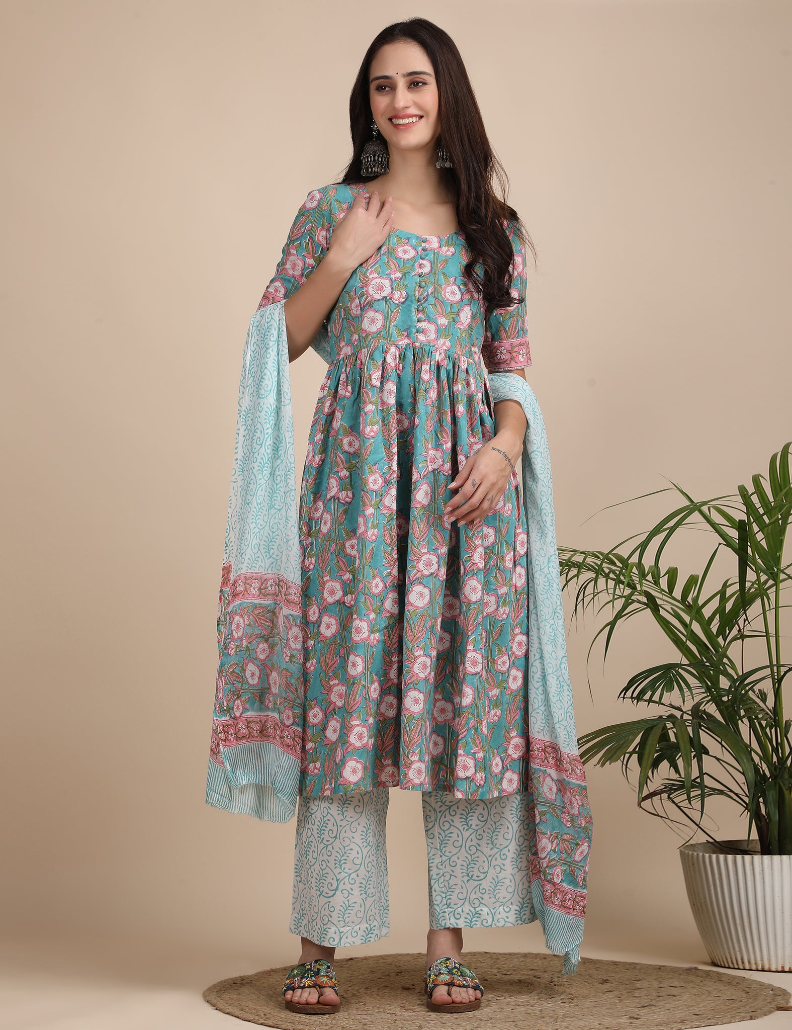Blue breeze kurta set with dupatta