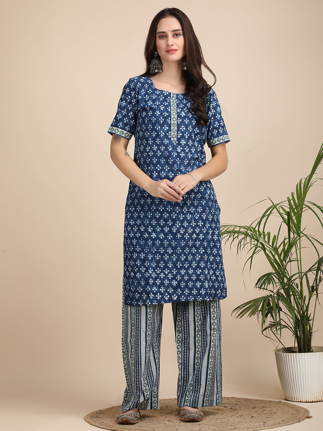Indigo short sleeve co-ord set