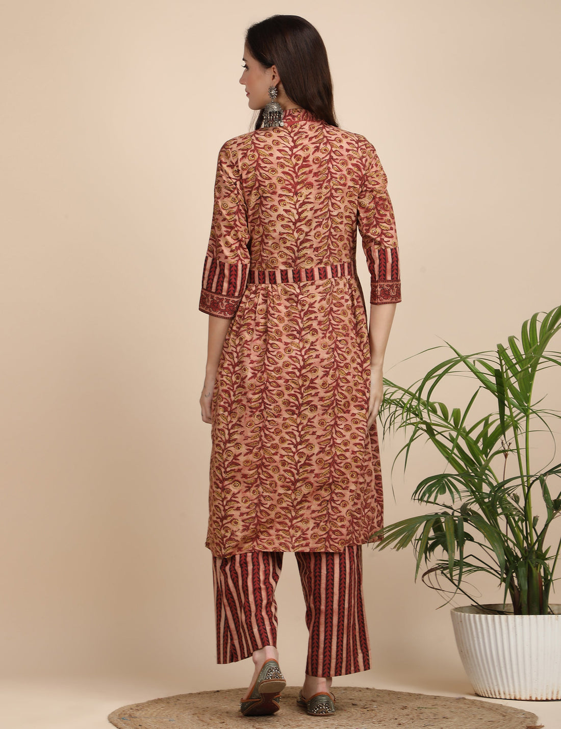 Kumkum Ajrakh Kurta set with dupatta