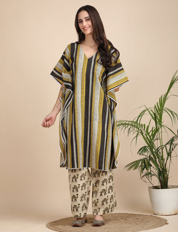 Kaftan with camel pants co-ord set